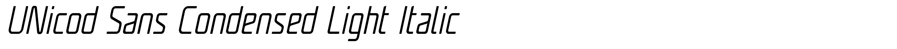 UNicod Sans Condensed Light Italic